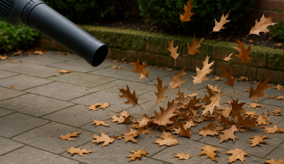 Leaf blowing in patios (Courtesy Service)
